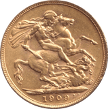 1909 GOLD SOVEREIGN ( EF ) - SOVEREIGN - Cambridgeshire Coins