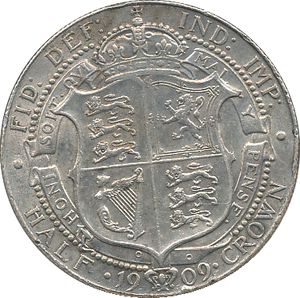 1909 HALFCROWN ( EF )