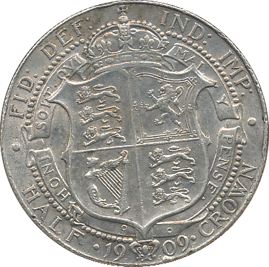 1909 HALFCROWN ( EF )