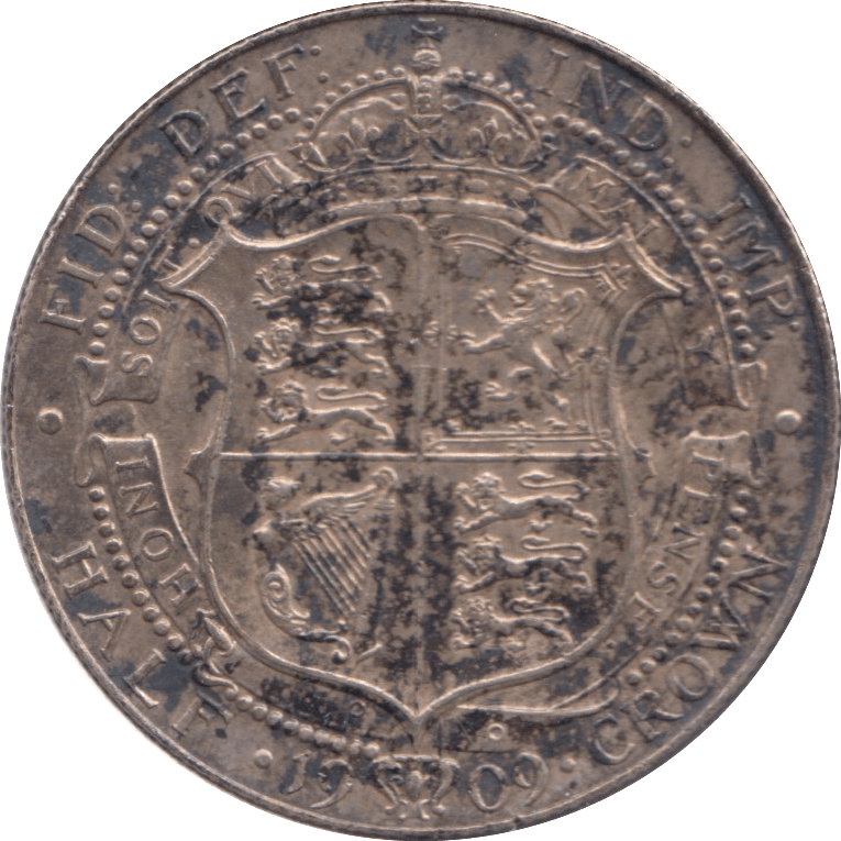 1909 HALFCROWN ( EF ) - Halfcrown - Cambridgeshire Coins