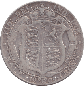 1909 HALFCROWN ( FINE ) 3 - HALFCROWN - Cambridgeshire Coins