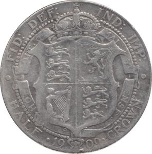 1909 HALFCROWN ( FINE ) - HALFCROWN - Cambridgeshire Coins