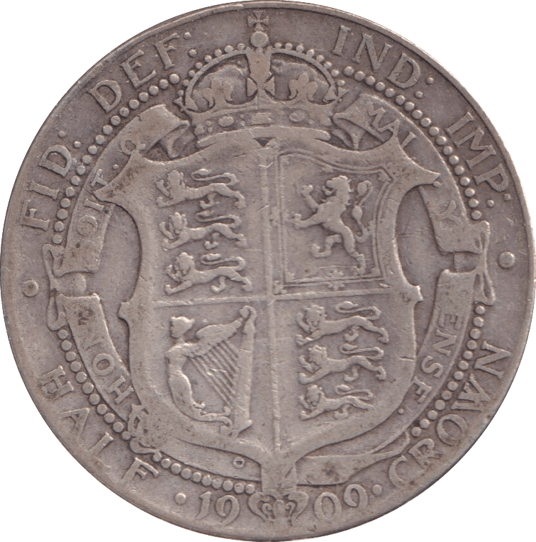 1909 HALFCROWN ( FINE ) - Halfcrown - Cambridgeshire Coins