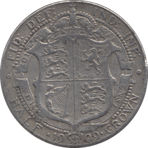 1909 HALFCROWN ( FINE ) - Halfcrown - Cambridgeshire Coins