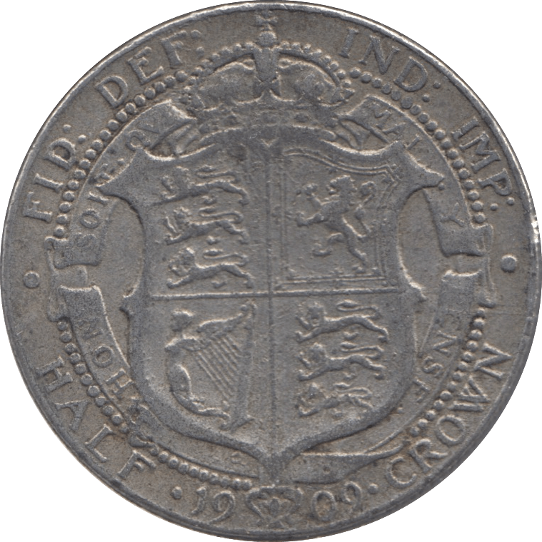 1909 HALFCROWN ( FINE ) - Halfcrown - Cambridgeshire Coins