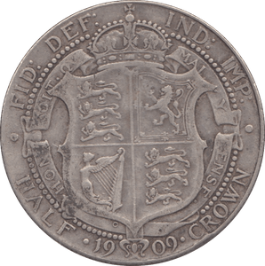 1909 HALFCROWN ( FINE ) - Halfcrown - Cambridgeshire Coins