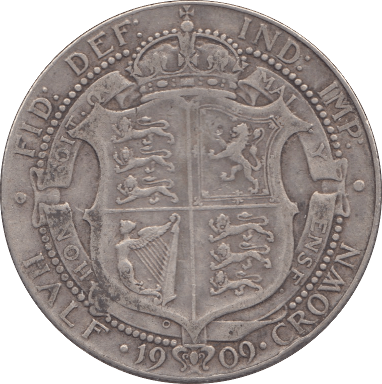 1909 HALFCROWN ( FINE ) - Halfcrown - Cambridgeshire Coins