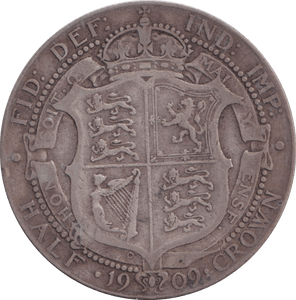 1909 HALFCROWN ( FINE ) - HALFCROWN - Cambridgeshire Coins