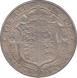 1909 HALFCROWN ( GVF ) - Halfcrown - Cambridgeshire Coins