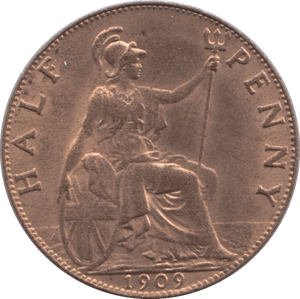 1909 HALFPENNY ( UNC ) - Halfpenny - Cambridgeshire Coins