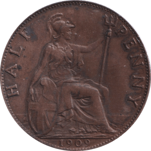 1909 HALFPENNY ( UNC ) - HALFPENNY - Cambridgeshire Coins