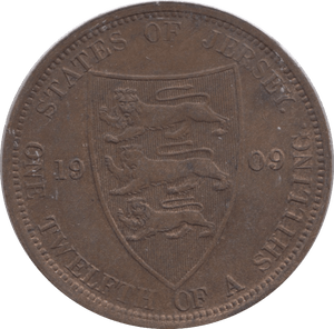 1909 JERSEY 1 1/12 SHILLING - WORLD COINS - Cambridgeshire Coins