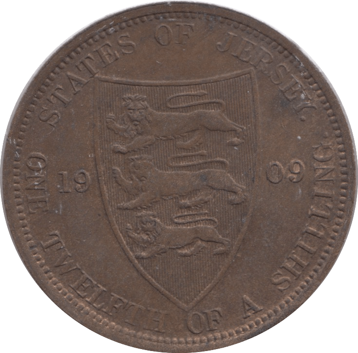 1909 JERSEY 1 1/12 SHILLING - WORLD COINS - Cambridgeshire Coins