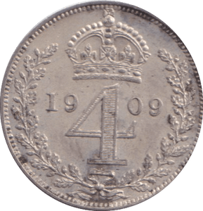 1909 MAUNDY FOURPENCE ( AUNC ) - MAUNDY FOURPENCE - Cambridgeshire Coins