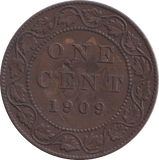 1909 ONE CENT CANADA - WORLD COINS - Cambridgeshire Coins