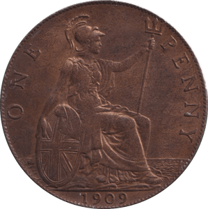 1909 PENNY ( AUNC ) - PENNY - Cambridgeshire Coins