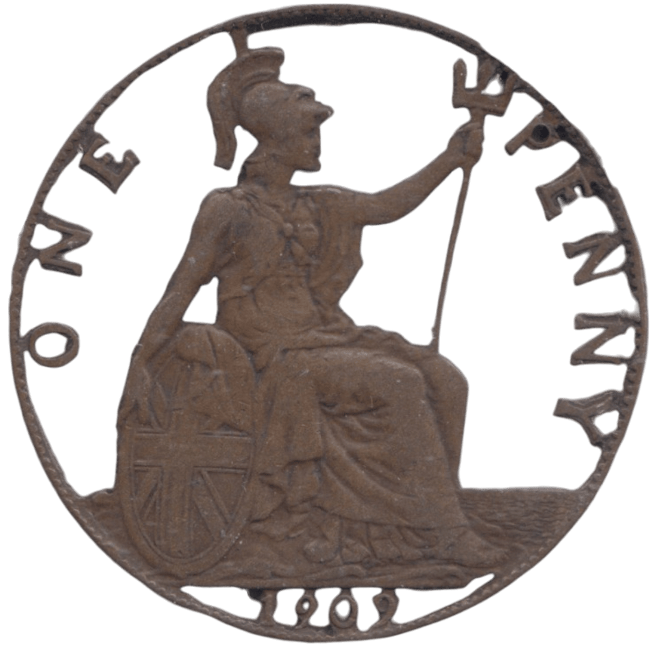 1909 PENNY HAND MADE MEDAL - PENNY - Cambridgeshire Coins