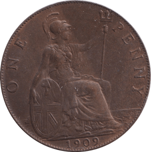1909 PENNY WEAK STRIKE ( UNC ) - PENNY - Cambridgeshire Coins