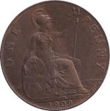 1909 PENNY WEAK STRIKE ( UNC ) - PENNY - Cambridgeshire Coins
