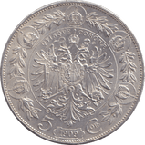 1909 SILVER 5 CORONA AUSTRIA - SILVER WORLD COINS - Cambridgeshire Coins