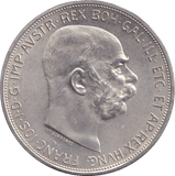 1909 SILVER 5 CORONA AUSTRIA - SILVER WORLD COINS - Cambridgeshire Coins