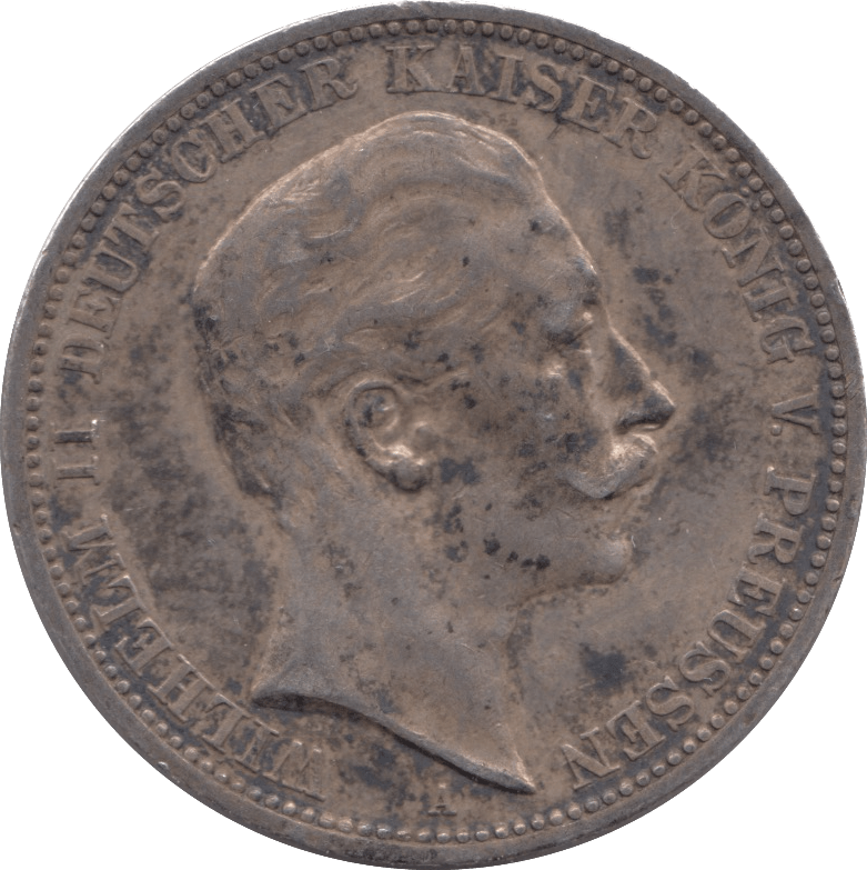 1909 SILVER GERMANY THREE MARKS 1 - SILVER WORLD COINS - Cambridgeshire Coins
