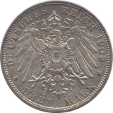 1909 SILVER GERMANYTHREE MARKS 2 - SILVER WORLD COINS - Cambridgeshire Coins
