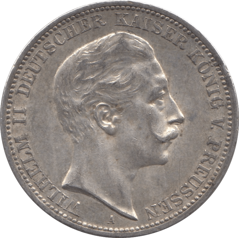 1909 SILVER GERMANYTHREE MARKS 2 - SILVER WORLD COINS - Cambridgeshire Coins