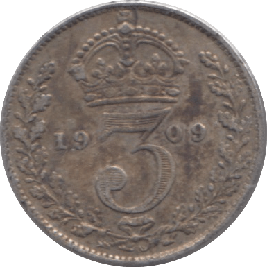 1909 SILVER THREEPENCE ( FINE ) - Threepence - Cambridgeshire Coins