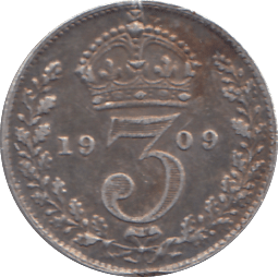 1909 SILVER THREEPENCE ( GF ) - THREEPENCE - Cambridgeshire Coins