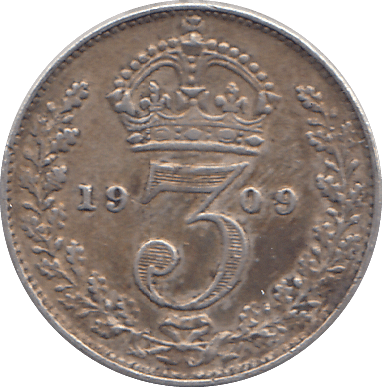 1909 SILVER THREEPENCE ( VF ) - THREEPENCE - Cambridgeshire Coins