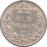 1909 SIXPENCE ( AUNC ) - SIXPENCE - Cambridgeshire Coins