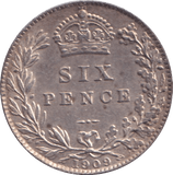 1909 SIXPENCE ( EF ) - SIXPENCE - Cambridgeshire Coins