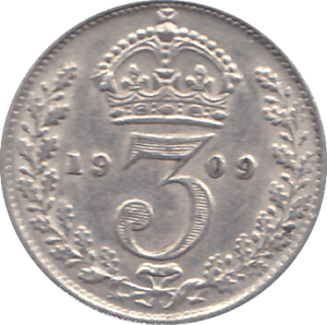 1909 THREEPENCE ( BU ) - THREEPENCE - Cambridgeshire Coins