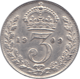 1909 THREEPENCE ( BU ) - THREEPENCE - Cambridgeshire Coins