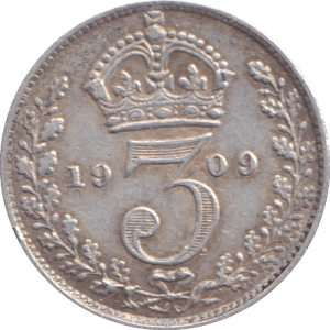 1909 THREEPENCE ( EF ) - THREEPENCE - Cambridgeshire Coins