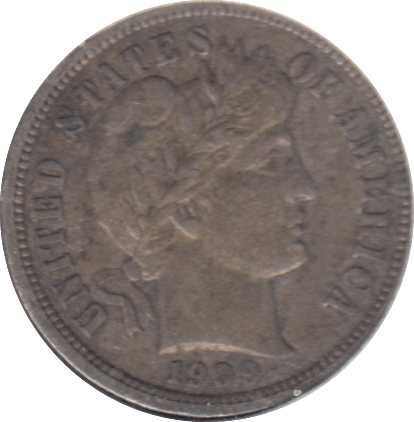 1909 USA BARBER DIME - SILVER WORLD COINS - Cambridgeshire Coins