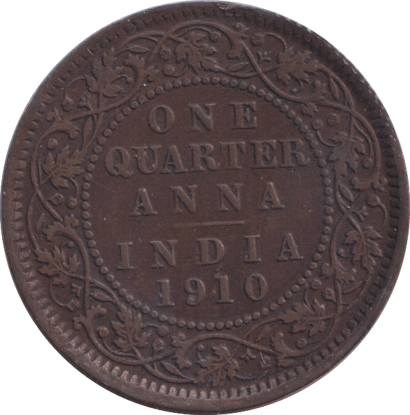 1910 1/4 ANNA INDIA - WORLD COINS - Cambridgeshire Coins