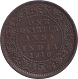 1910 1/4 ANNA INDIA - WORLD COINS - Cambridgeshire Coins