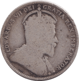 1910 CANADA 25 CENTS - WORLD COINS - Cambridgeshire Coins