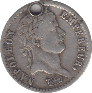 1910 DEMI FRANC FRANCE HOLED - WORLD COINS - Cambridgeshire Coins