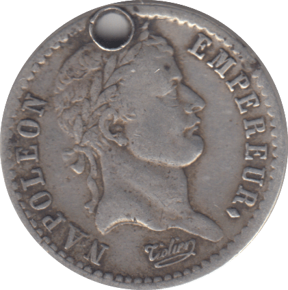 1910 DEMI FRANC FRANCE HOLED - WORLD COINS - Cambridgeshire Coins
