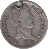 1910 DEMI FRANC FRANCE HOLED - WORLD COINS - Cambridgeshire Coins