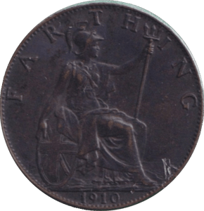 1910 FARTHING ( AUNC ) - FARTHING - Cambridgeshire Coins