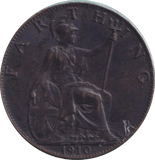 1910 FARTHING ( AUNC ) - FARTHING - Cambridgeshire Coins