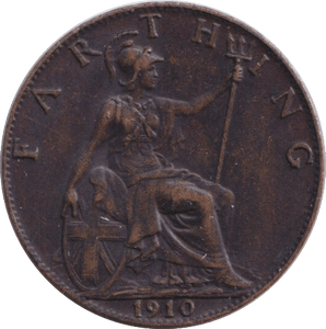 1910 FARTHING ( FINE ) - FARTHING - Cambridgeshire Coins