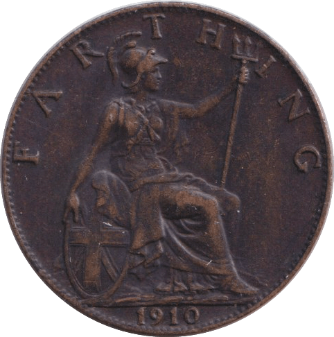 1910 FARTHING ( FINE ) - FARTHING - Cambridgeshire Coins