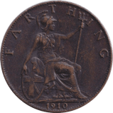1910 FARTHING ( FINE ) - FARTHING - Cambridgeshire Coins