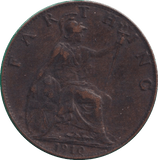 1910 FARTHING ( VF ) - FARTHING - Cambridgeshire Coins