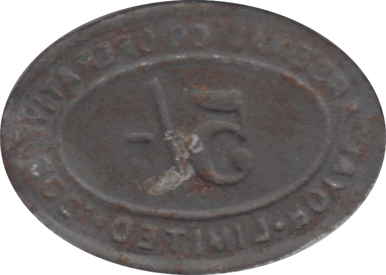 1910 FIVE SHILLING TOKEN ARSENAL COOPERATIVE - OTHER TOKENS - Cambridgeshire Coins